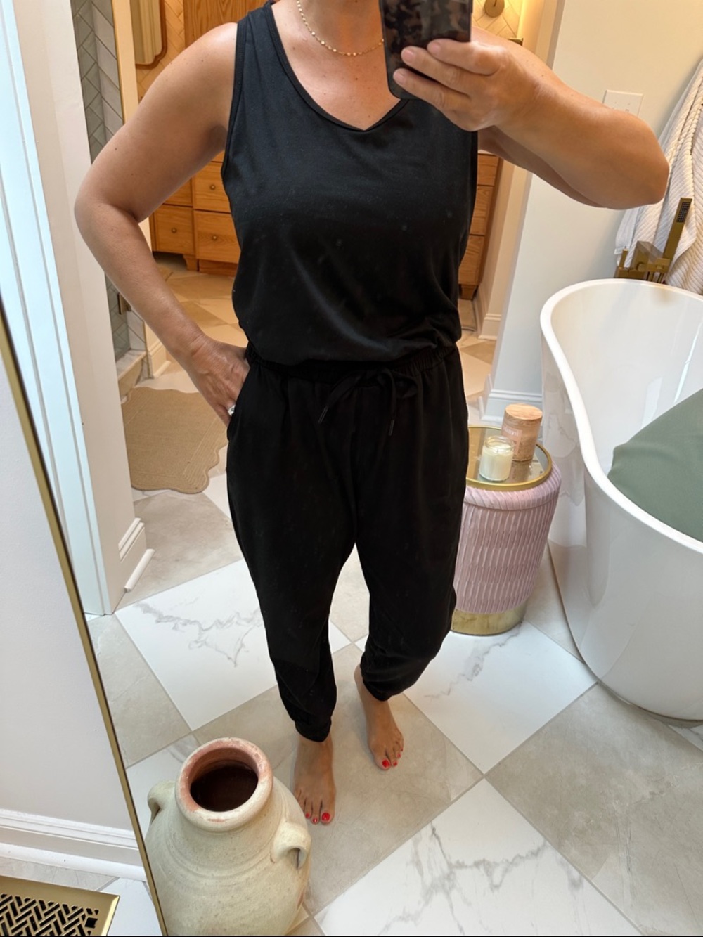 Wishlist Women's Black Drawstring Jumpsuit Medium